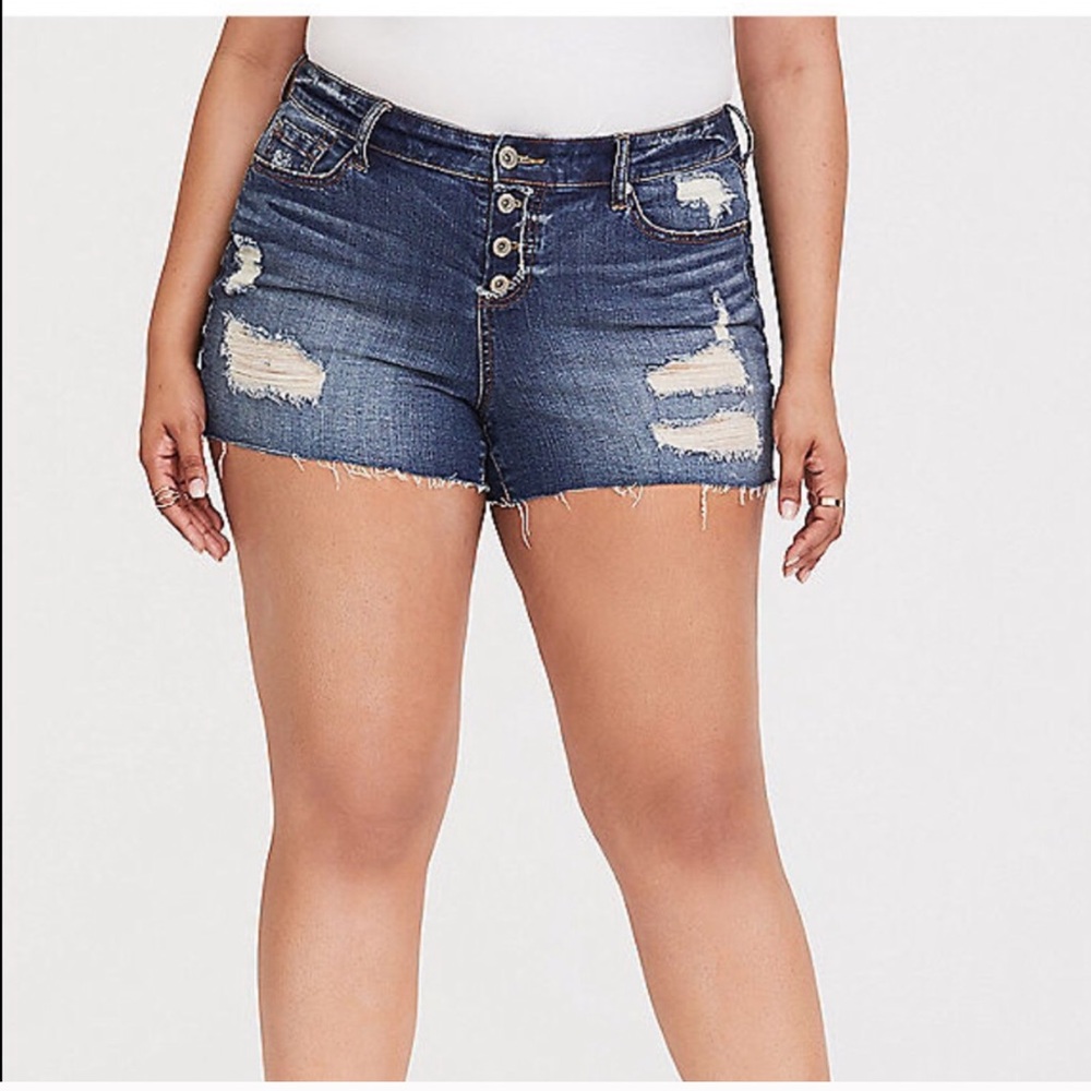 Torrid button fly jean shorts